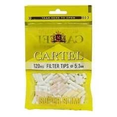 Фильтры для самокруток CARTEL супер слим Menthol 5/3мм 120шт фото 1