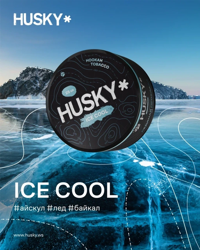 Табак для кальяна HUSKY с ароматом Ice Cool (Ледяная Прохлада) 25гр. МТ фото 1